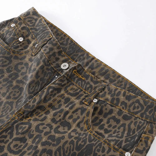 Calça Jeans Vintage Leopardo