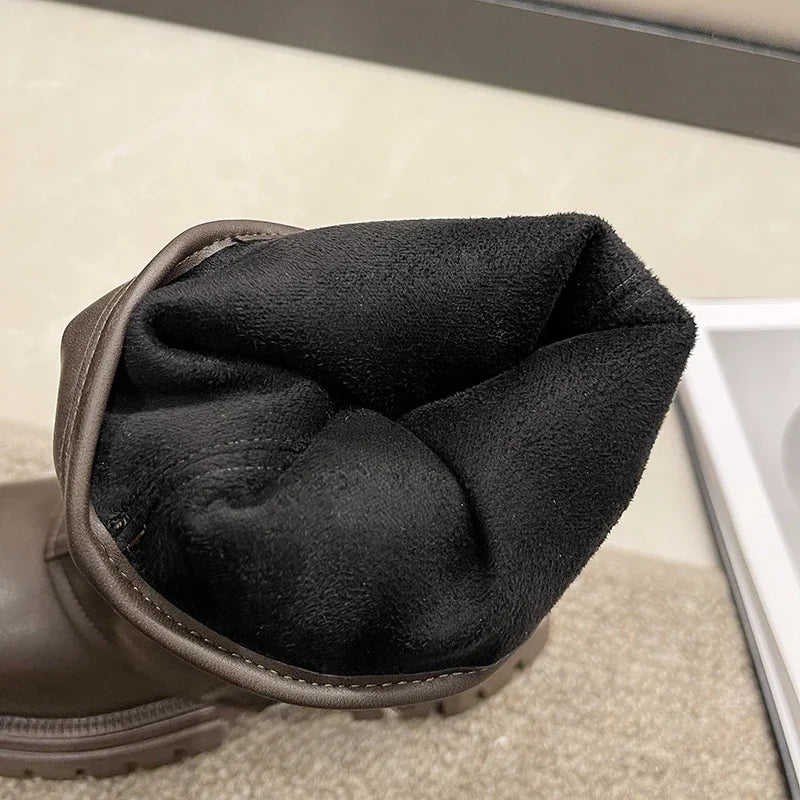 Bota Cano Médio Biker Couro