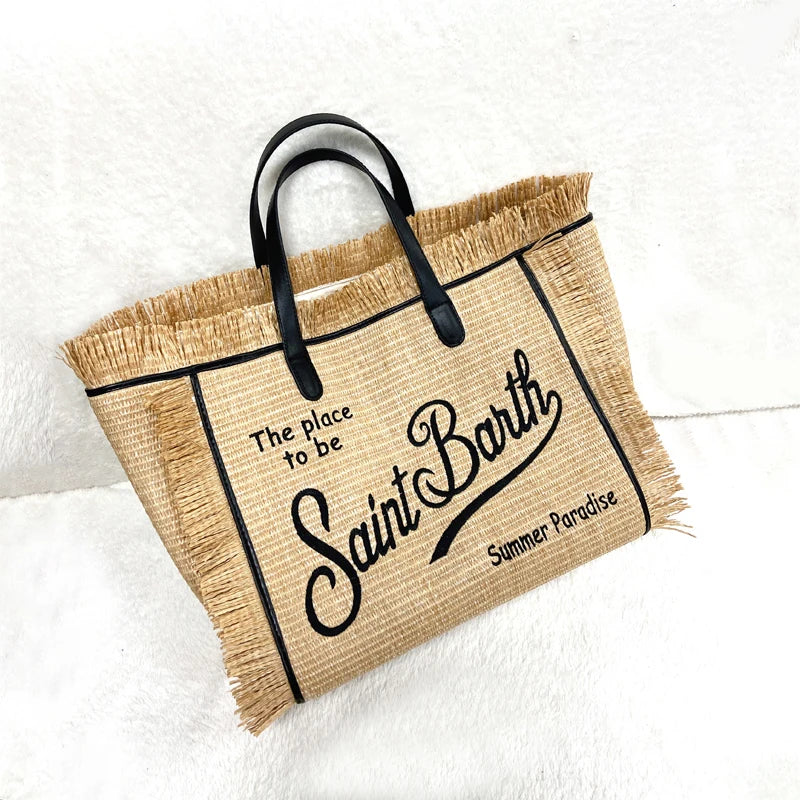 Bolsa Praia Média St. Barth Palha